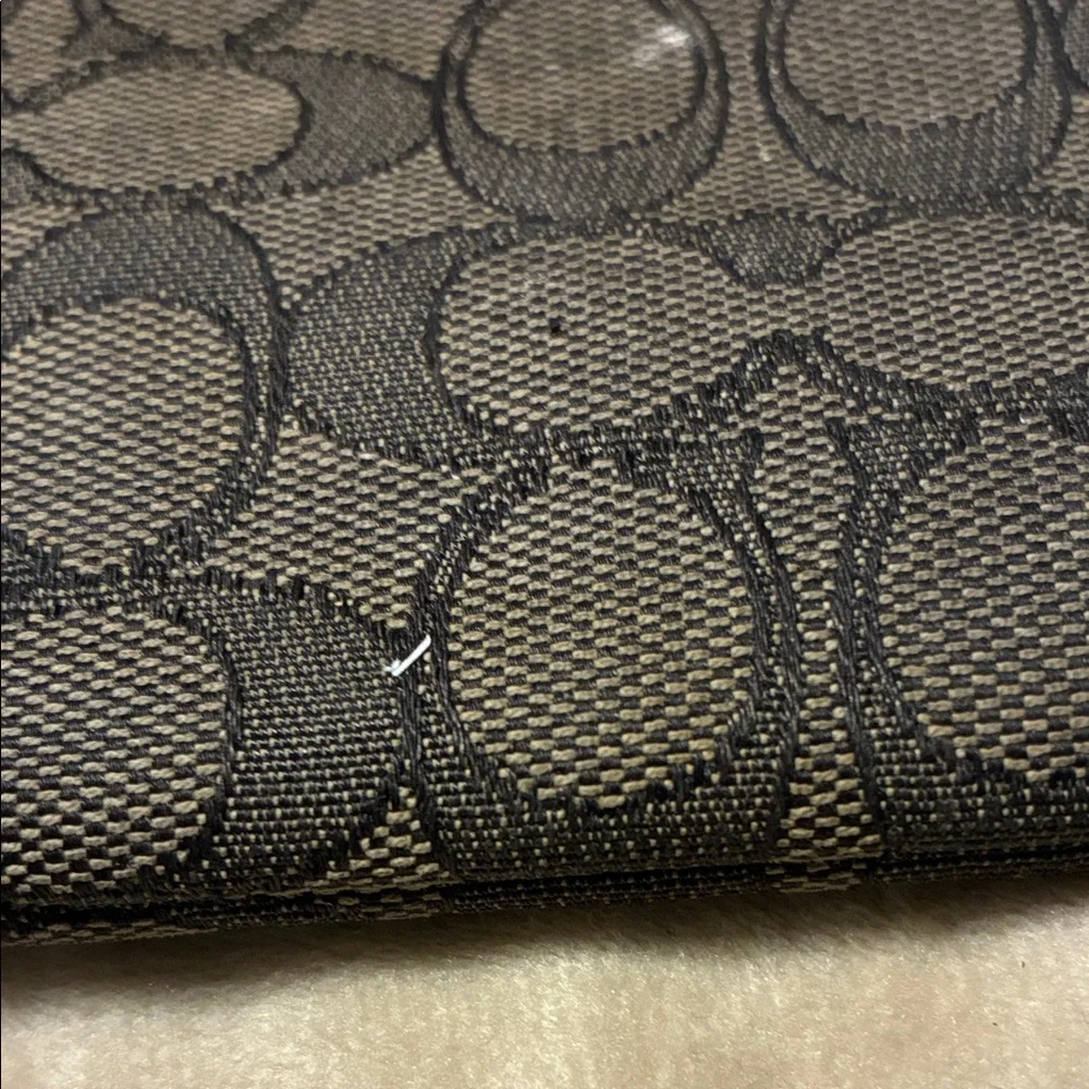 Coach Dark Brown and Black Signature Wristlet - Picture 4 of 5